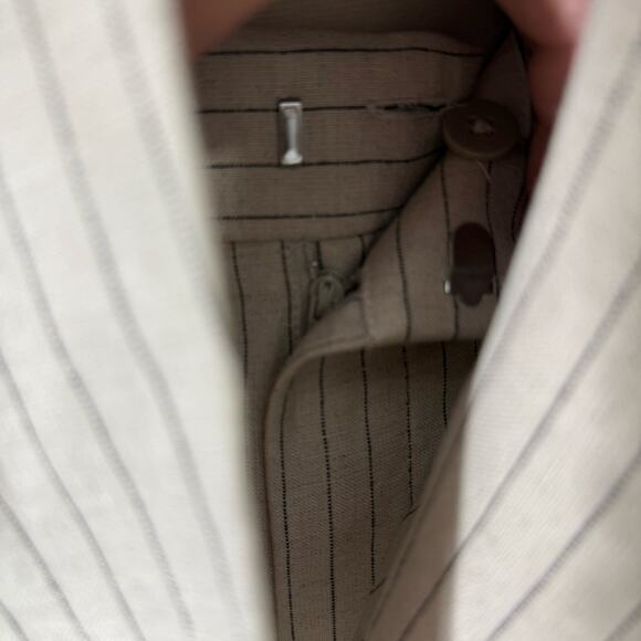 MNG Selection Linen Mix Stripe Co-ord Blazer and Striped Straight Leg Pants Set - Picture 7 of 8